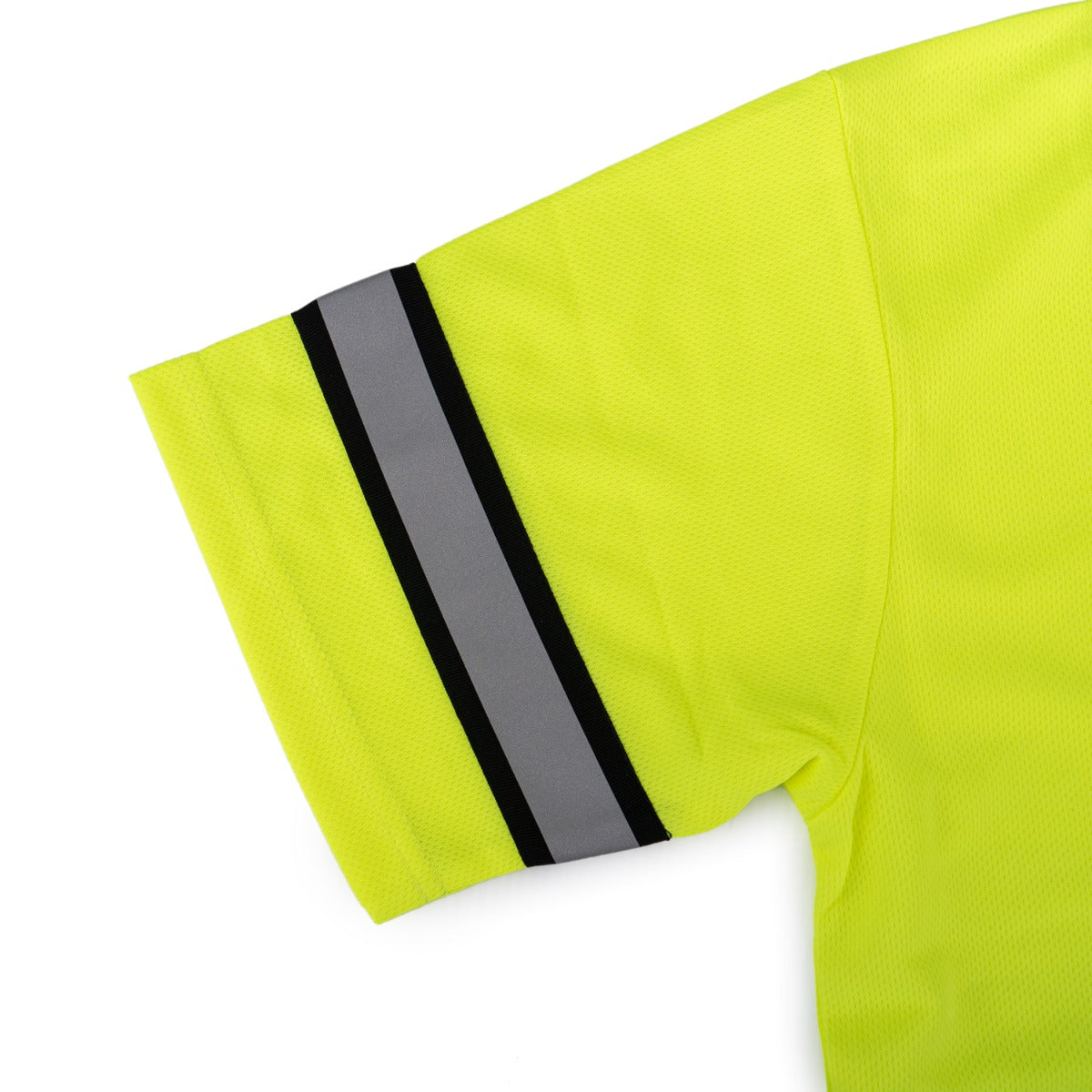 Polyester Short Sleeve Lime Green Polo Shirt with Reflective Stripe (Police ID)