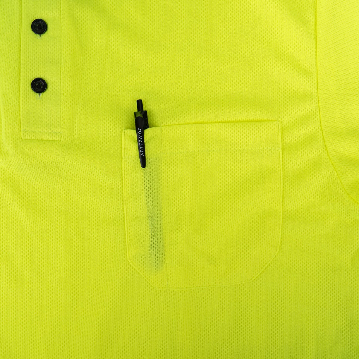 Polyester Short Sleeve Lime Green Polo Shirt with Reflective Stripe (Police ID)