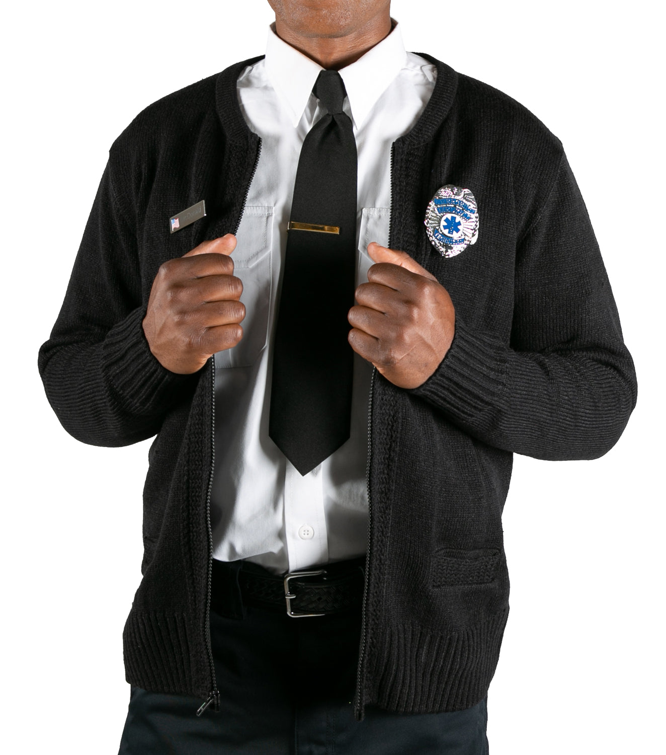 First Class Career Apparel Unisex HeavyWeight Zip-Front CrewNeck Cardigan