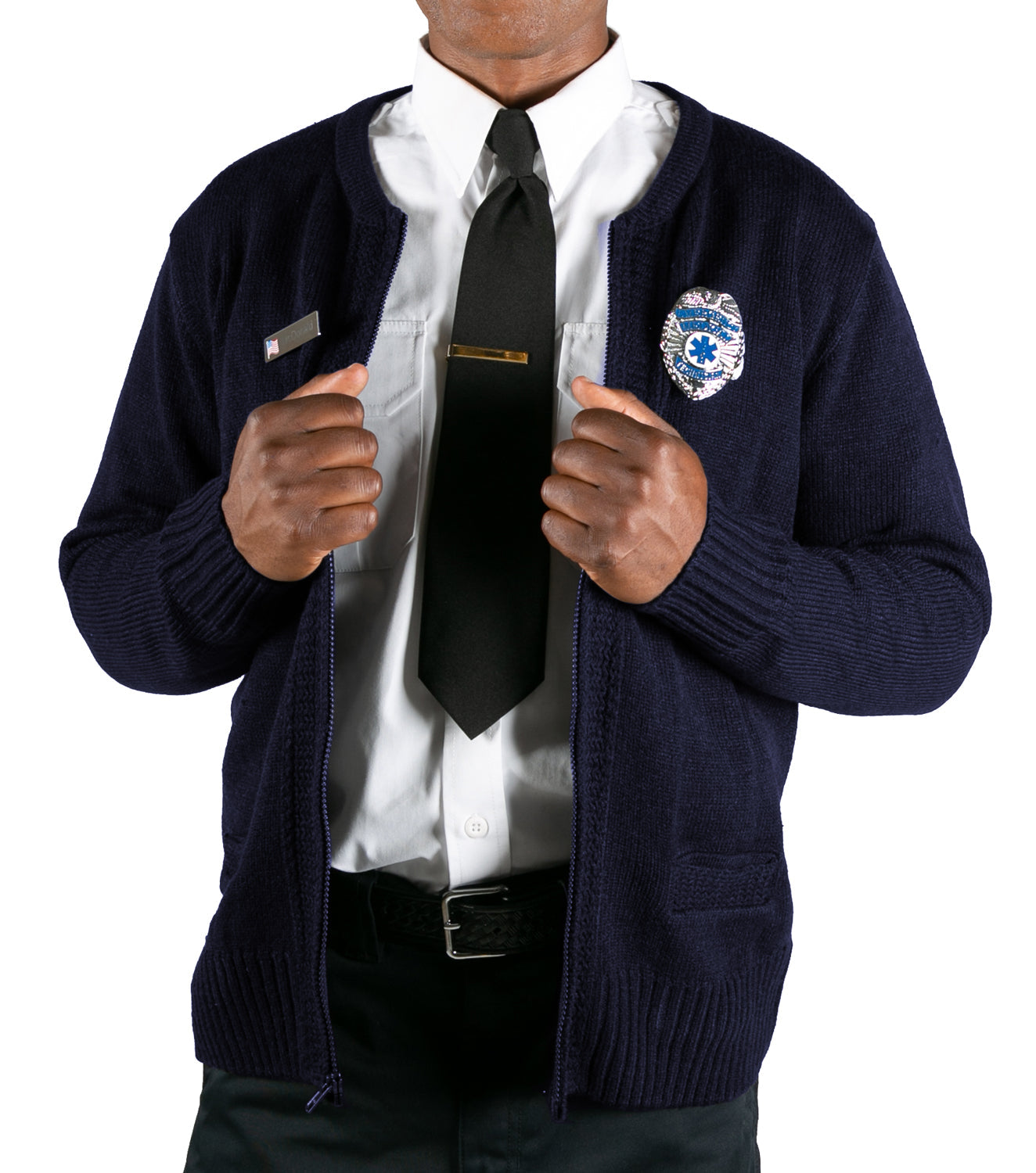 First Class Career Apparel Unisex HeavyWeight Zip-Front CrewNeck Cardigan