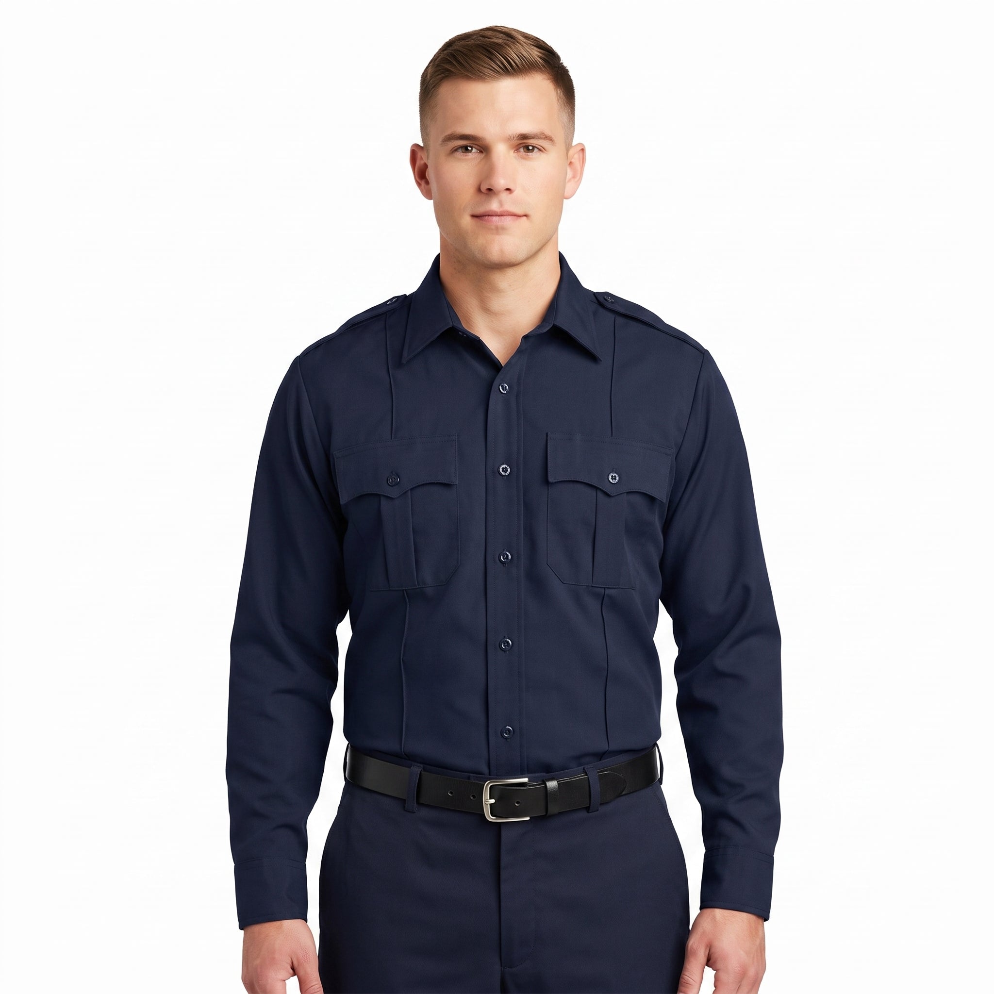 Sheriff/Police Poly-Cotton Rip-Stop Class B Tan Long Sleeve Shirt