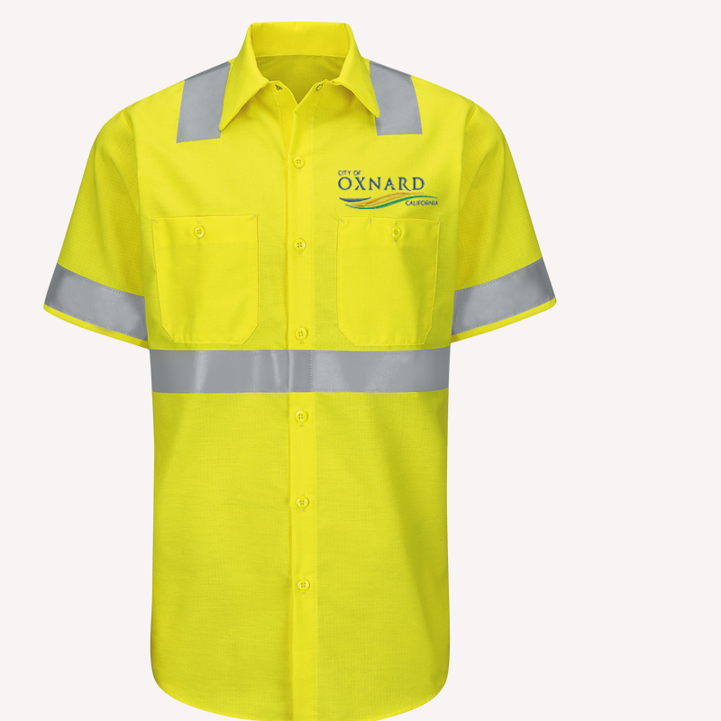 RedKap Men's Hi-Visibility Short Sleeve Ripstop Work Shirt -Type R, Class 2 (SY24-HV)