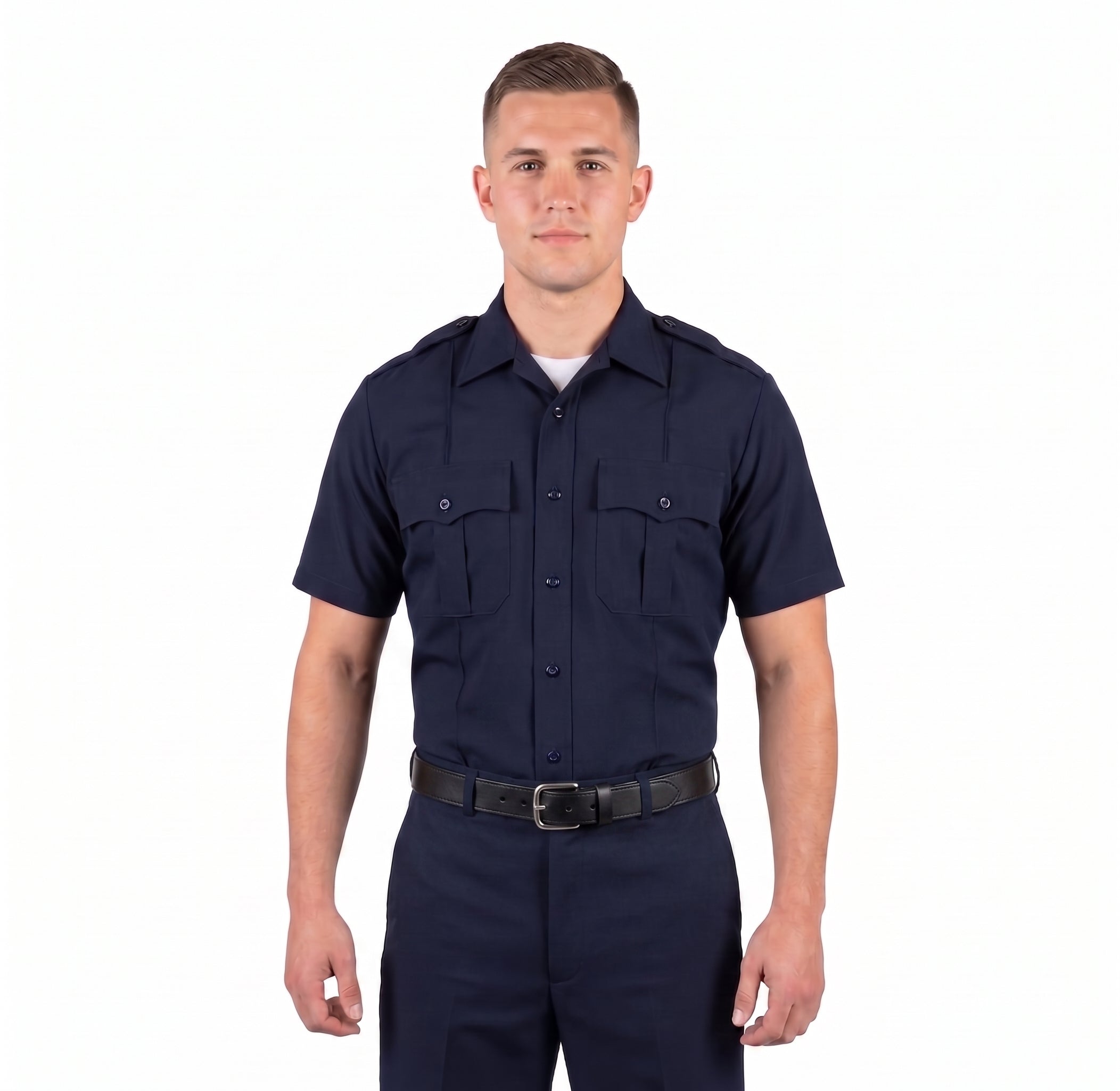 Sinatra Sheriff/Police Class B Poly-Cotton Navy Blue Short Sleeve Rip-Stop Shirt