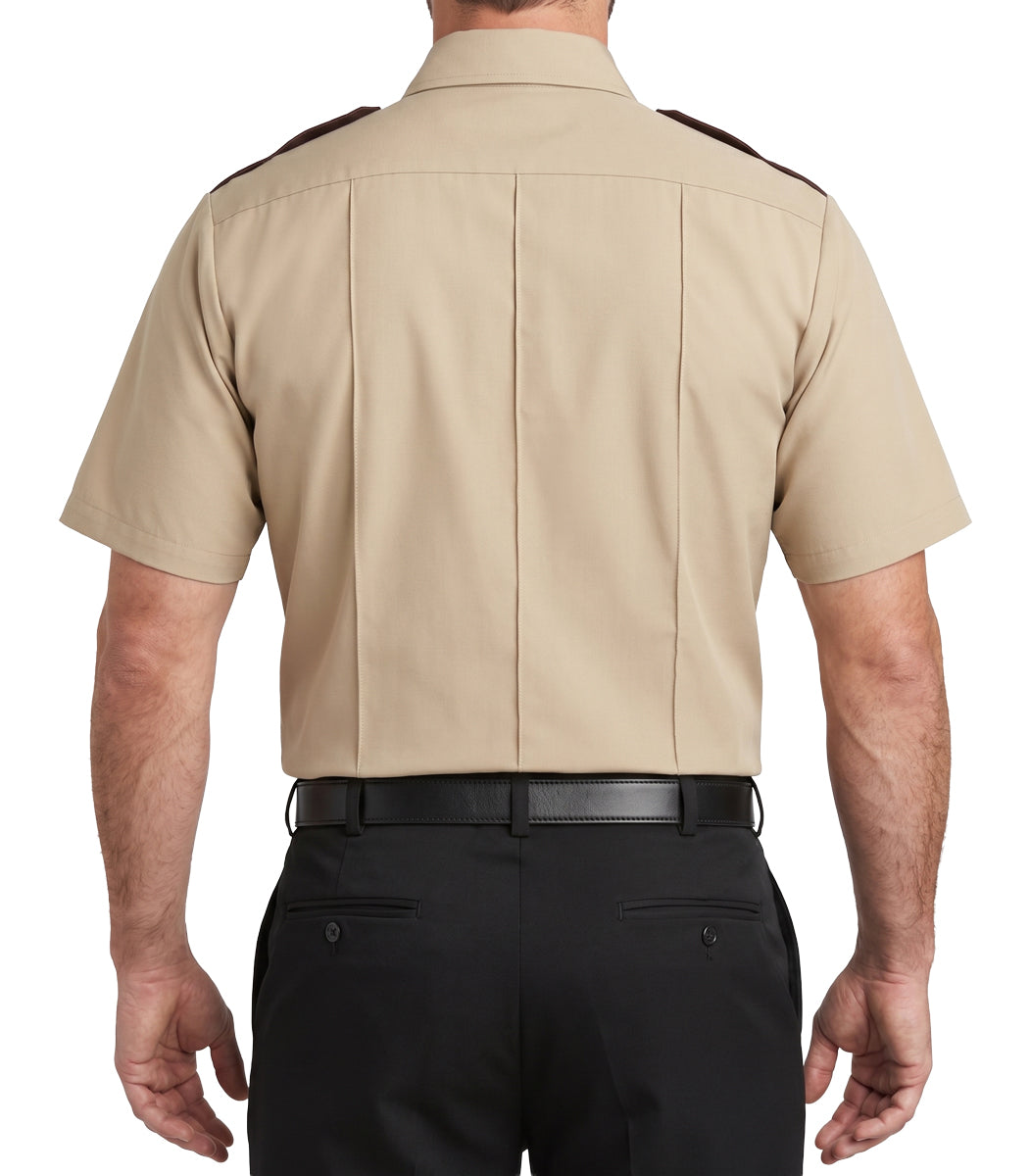 First Class 100% Polyester Two Tone Short Sleeve Uniform Shirt