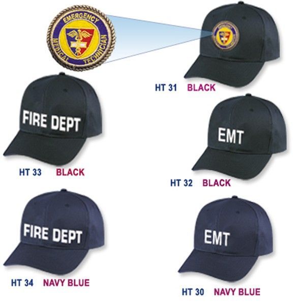 Black and Navy Caps with ID on Front
