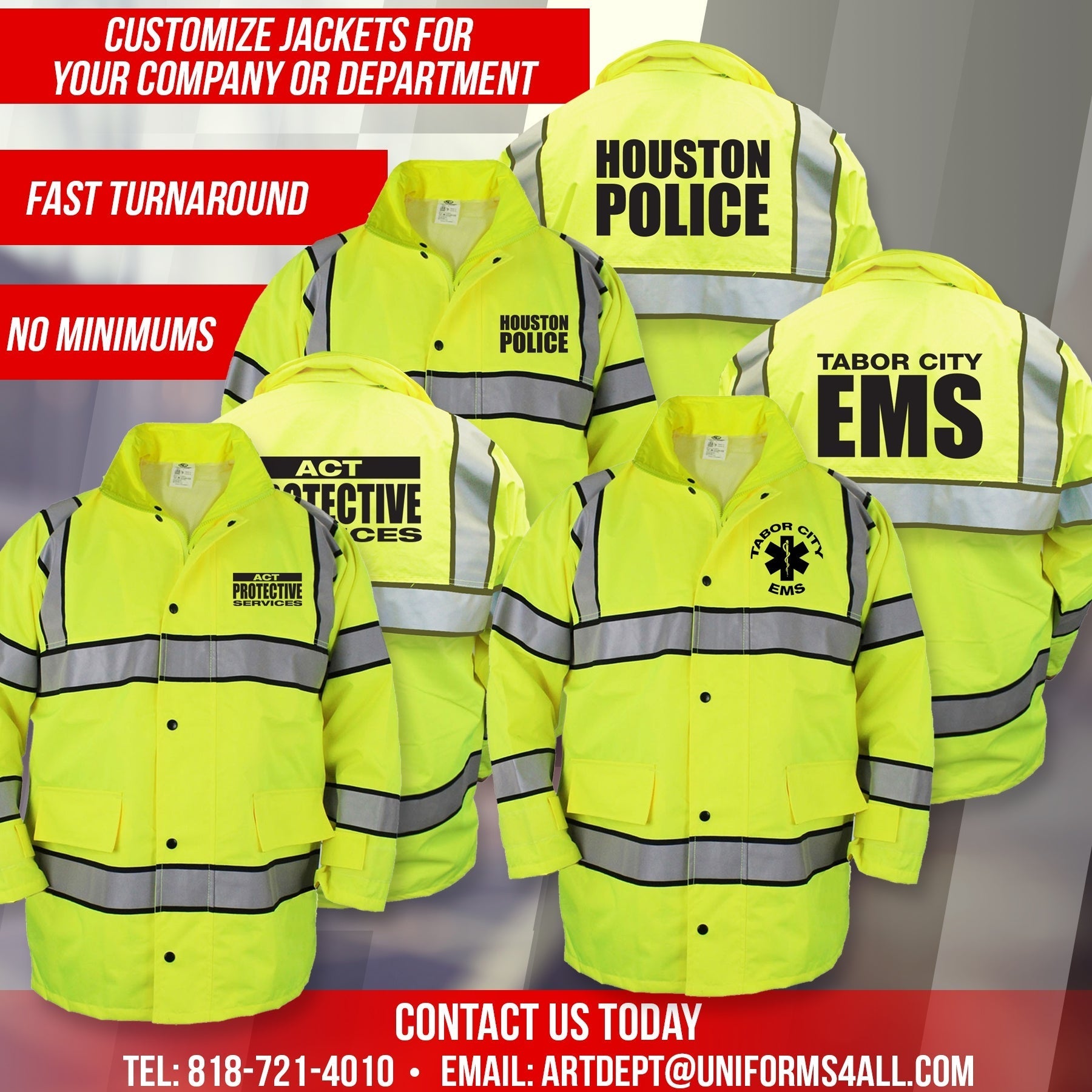 High Visibility Raincoat with Reflective Stripes (Lime Green)