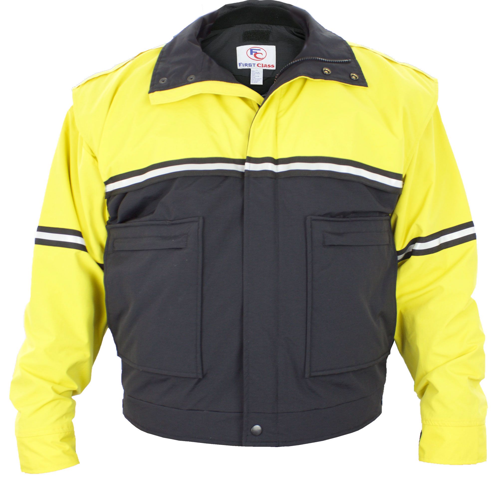 Waterproof Zip-Off Sleeve Bike Patrol Jacket with Removable Liner