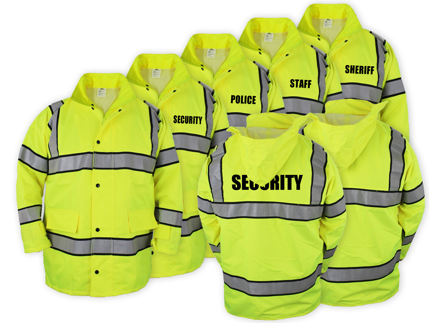 High Visibility Raincoat with Reflective Stripes (Lime Green)