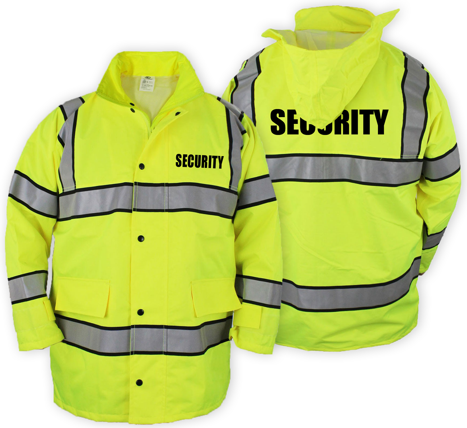 High Visibility Raincoat with Reflective Stripes (Lime Green)