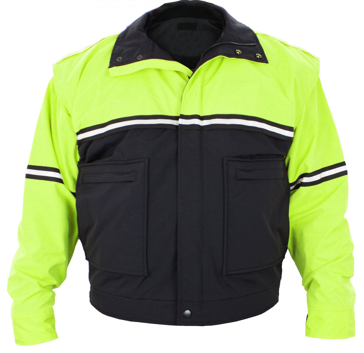 Waterproof Zip-Off Sleeve Bike Patrol Jacket with Removable Liner