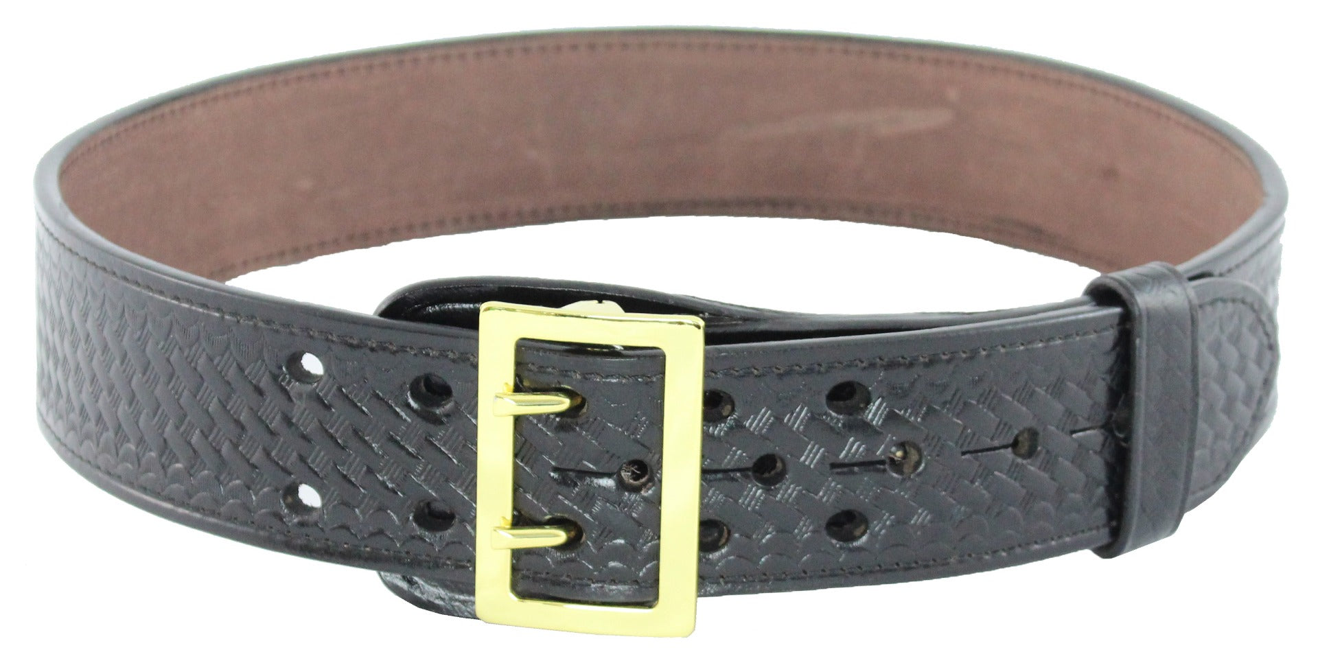 2.25" Basket Weave Leather Belt