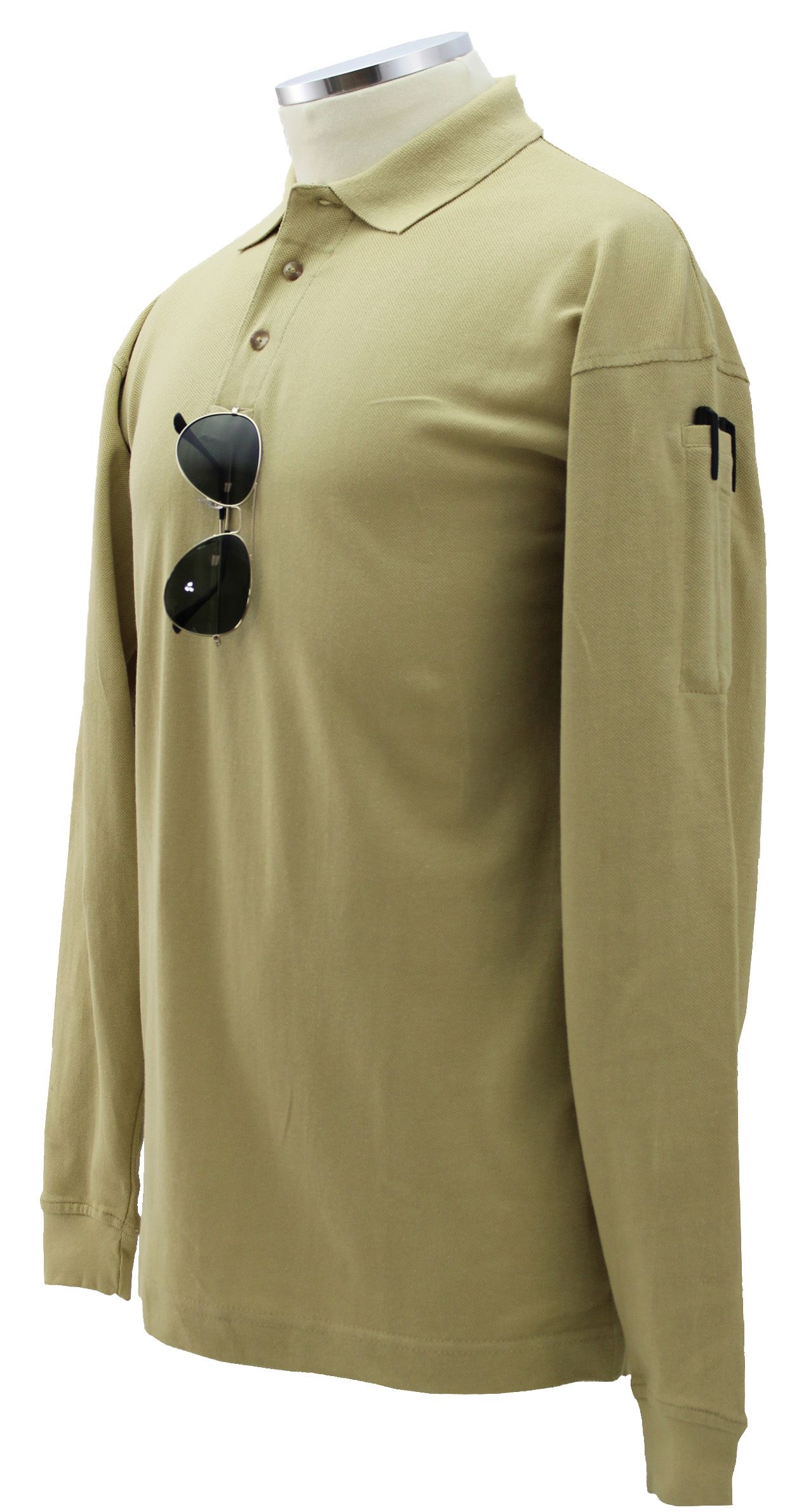 Preshrunk Poly Cotton Tactical Long Sleeve Polo Shirts (No ID)