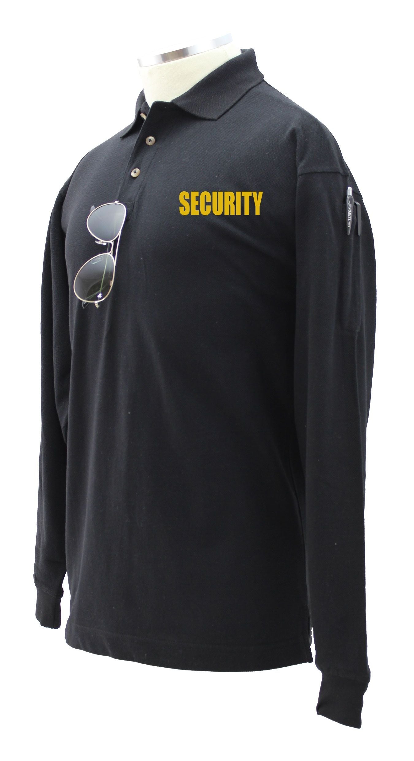Preshrunk Poly Cotton Tactical Long Sleeve Polo Shirts (Security ID)