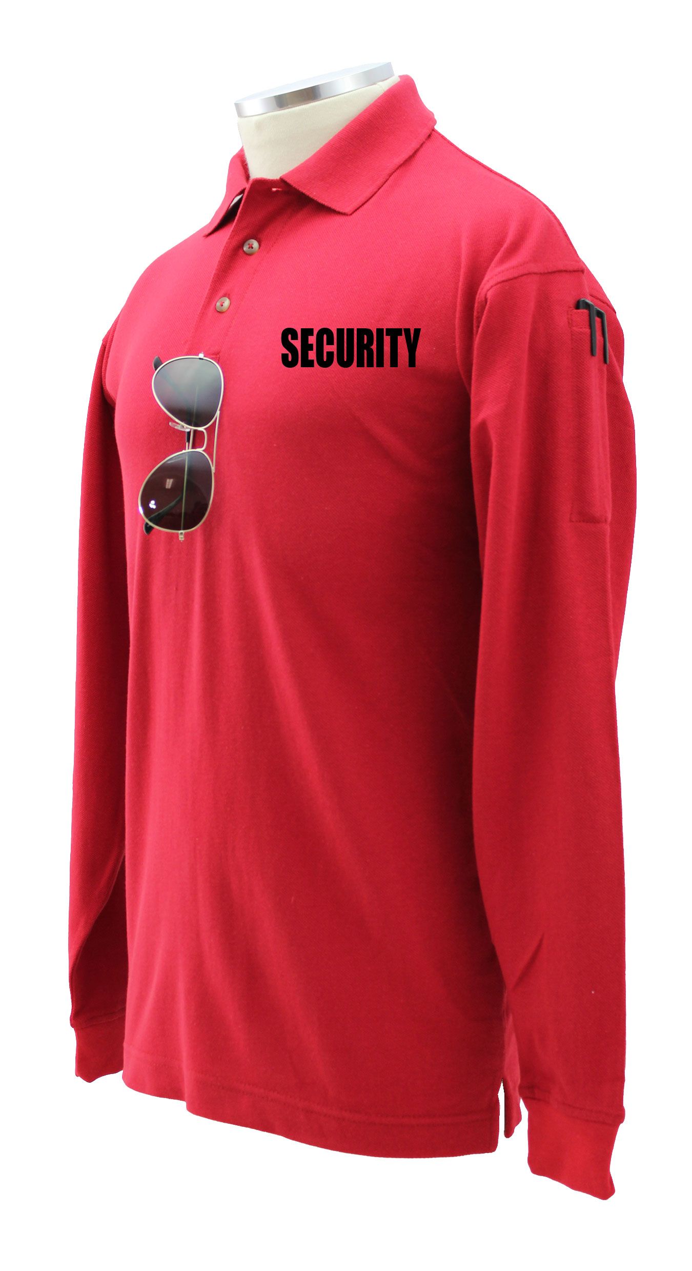 Preshrunk Poly Cotton Tactical Long Sleeve Polo Shirts (Security ID)