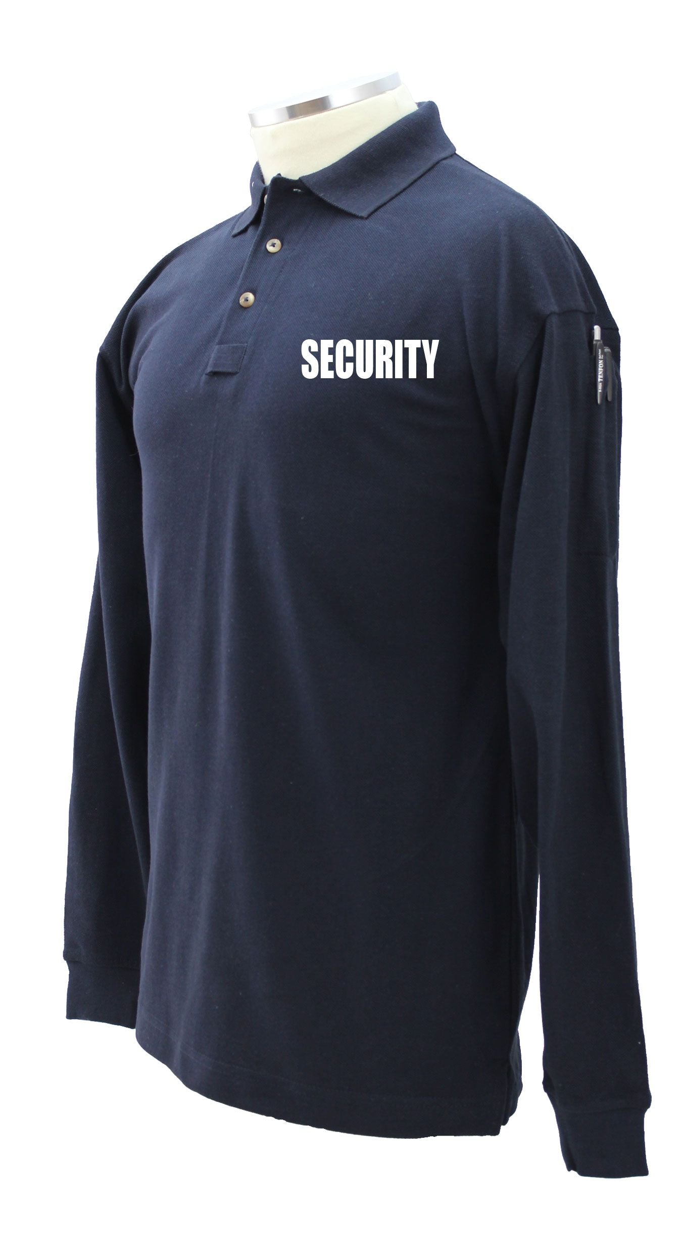 Preshrunk Poly Cotton Tactical Long Sleeve Polo Shirts (Security ID)