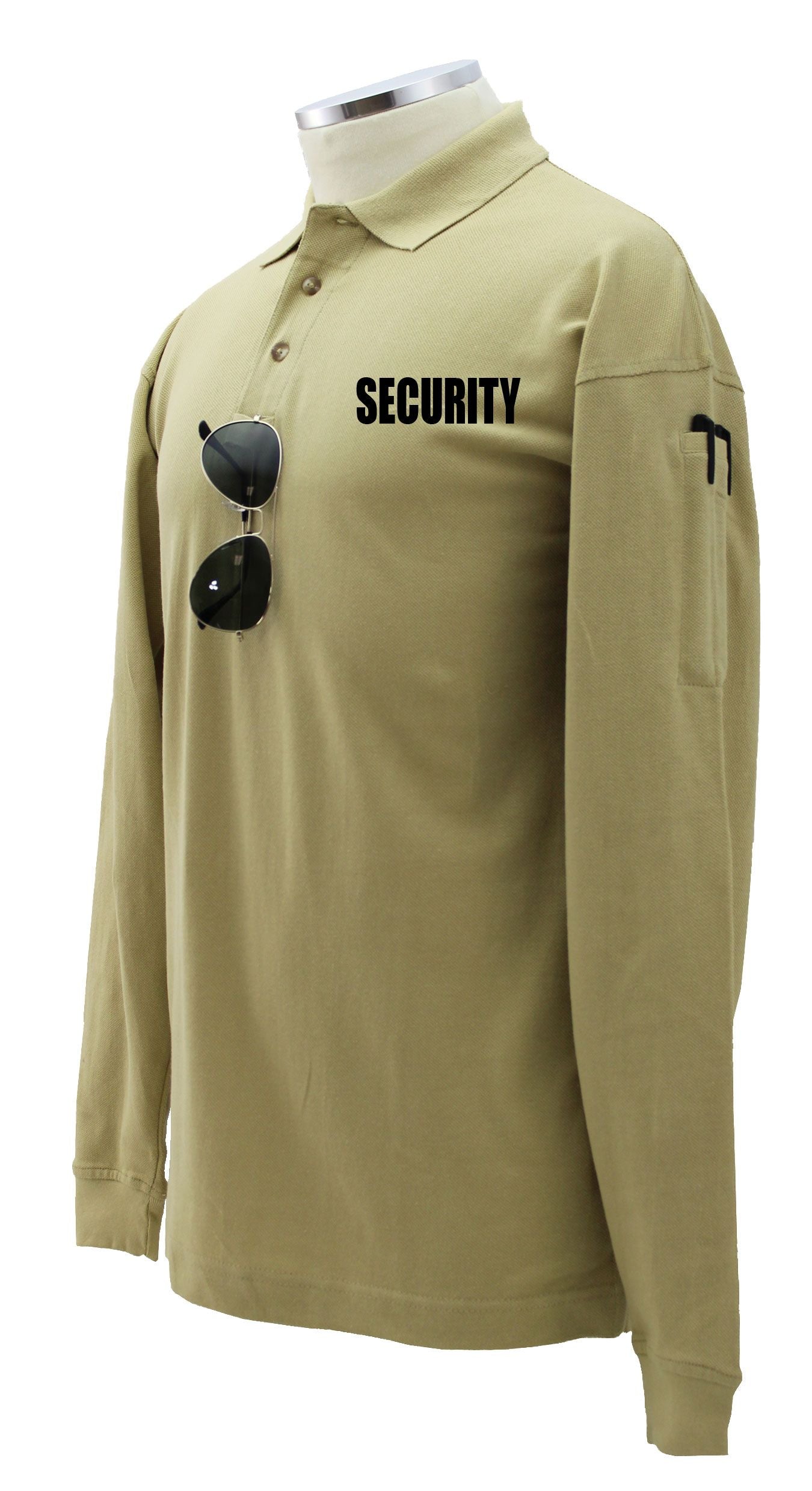 Preshrunk Poly Cotton Tactical Long Sleeve Polo Shirts (Security ID)