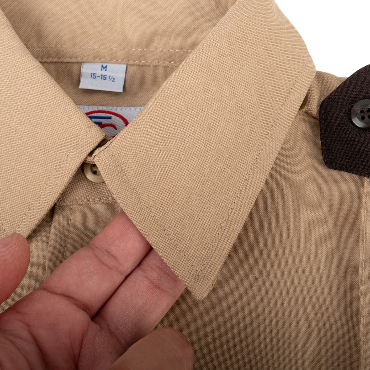 First Class 100% Polyester Two Tone Short Sleeve Uniform Shirt