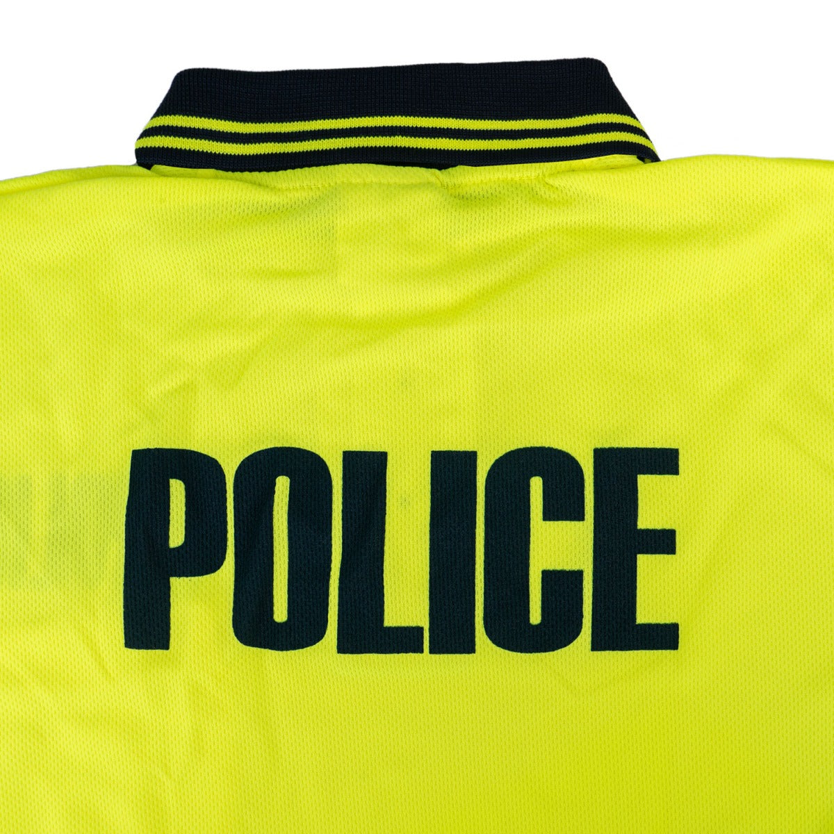 Polyester Short Sleeve Lime Green Polo Shirt with Reflective Stripe (Police ID)