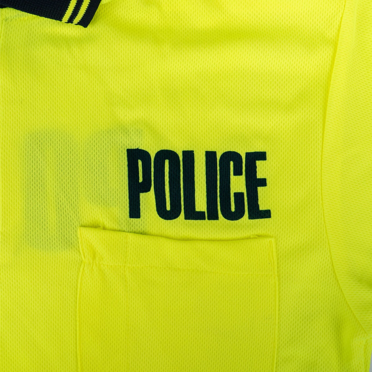 Polyester Short Sleeve Lime Green Polo Shirt with Reflective Stripe (Police ID)