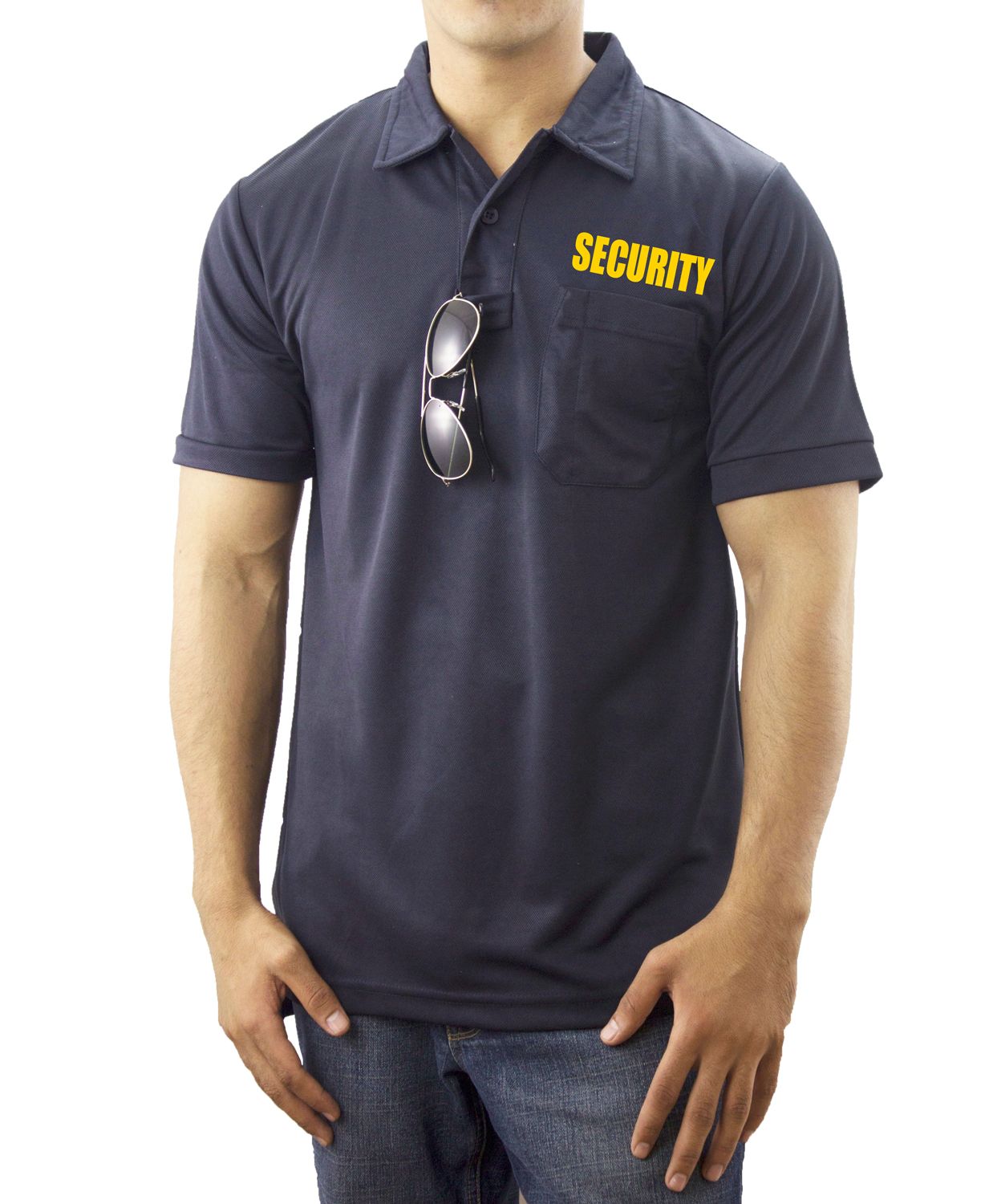 Ryno Gear Men's Polyester Short Sleeve Polo Shirt With Pocket (Security ID)