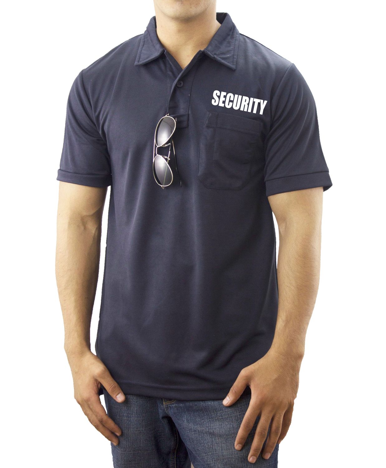 Ryno Gear Men's Polyester Short Sleeve Polo Shirt With Pocket (Security ID)