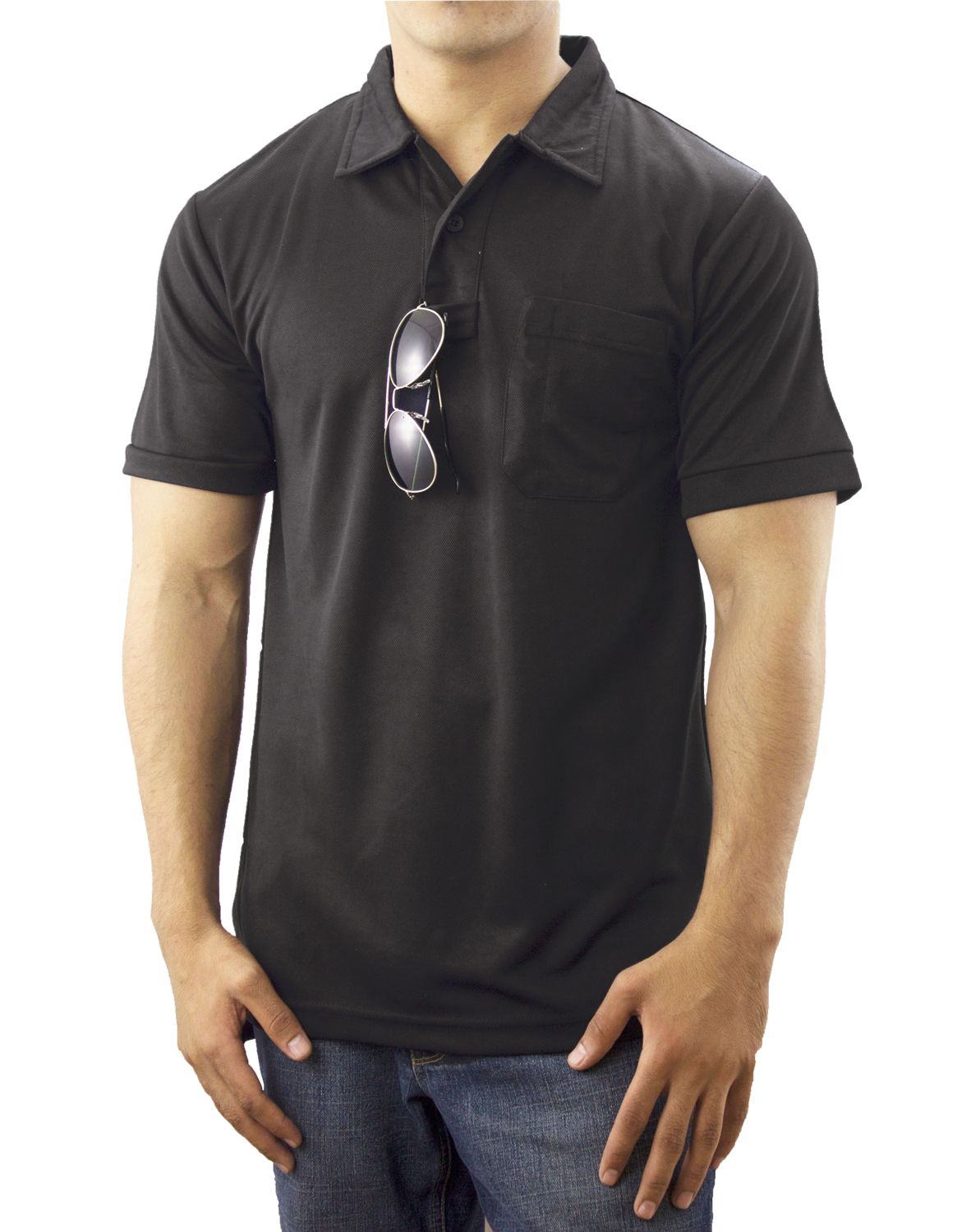 Ryno Gear Men's Polyester Short Sleeve Polo Shirt With Pocket (No ID)