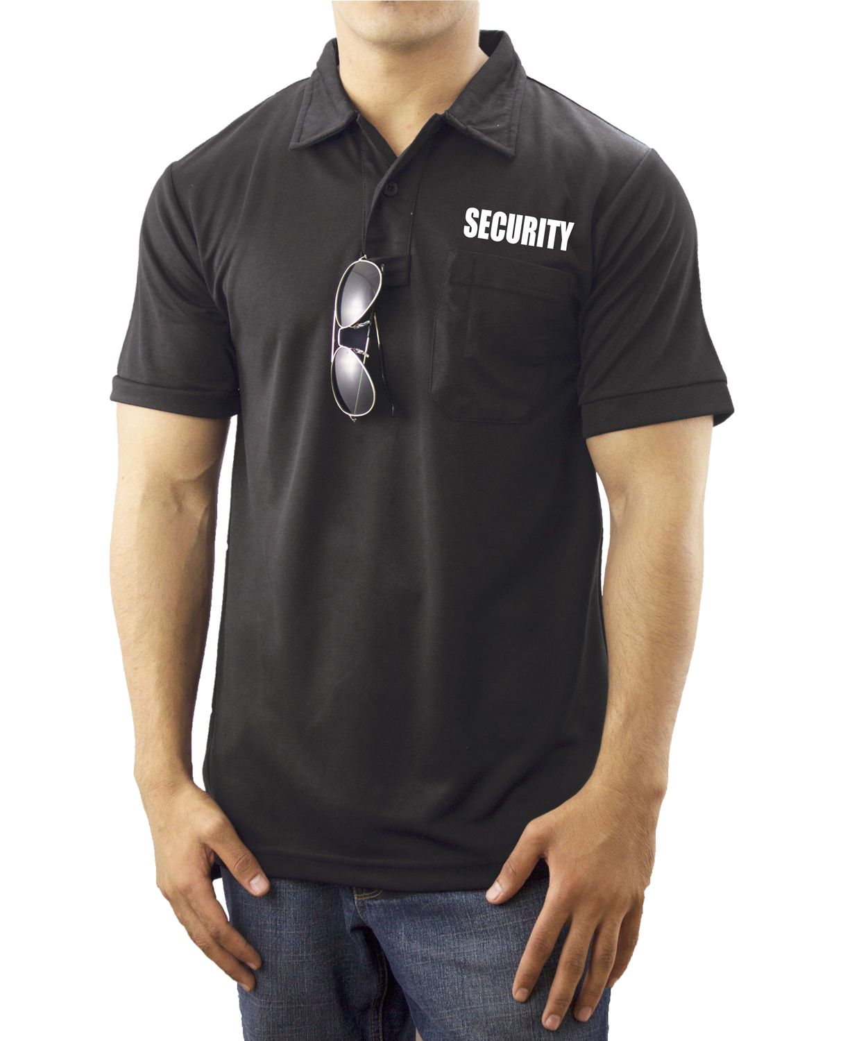 Ryno Gear Men's Polyester Short Sleeve Polo Shirt With Pocket (Security ID)