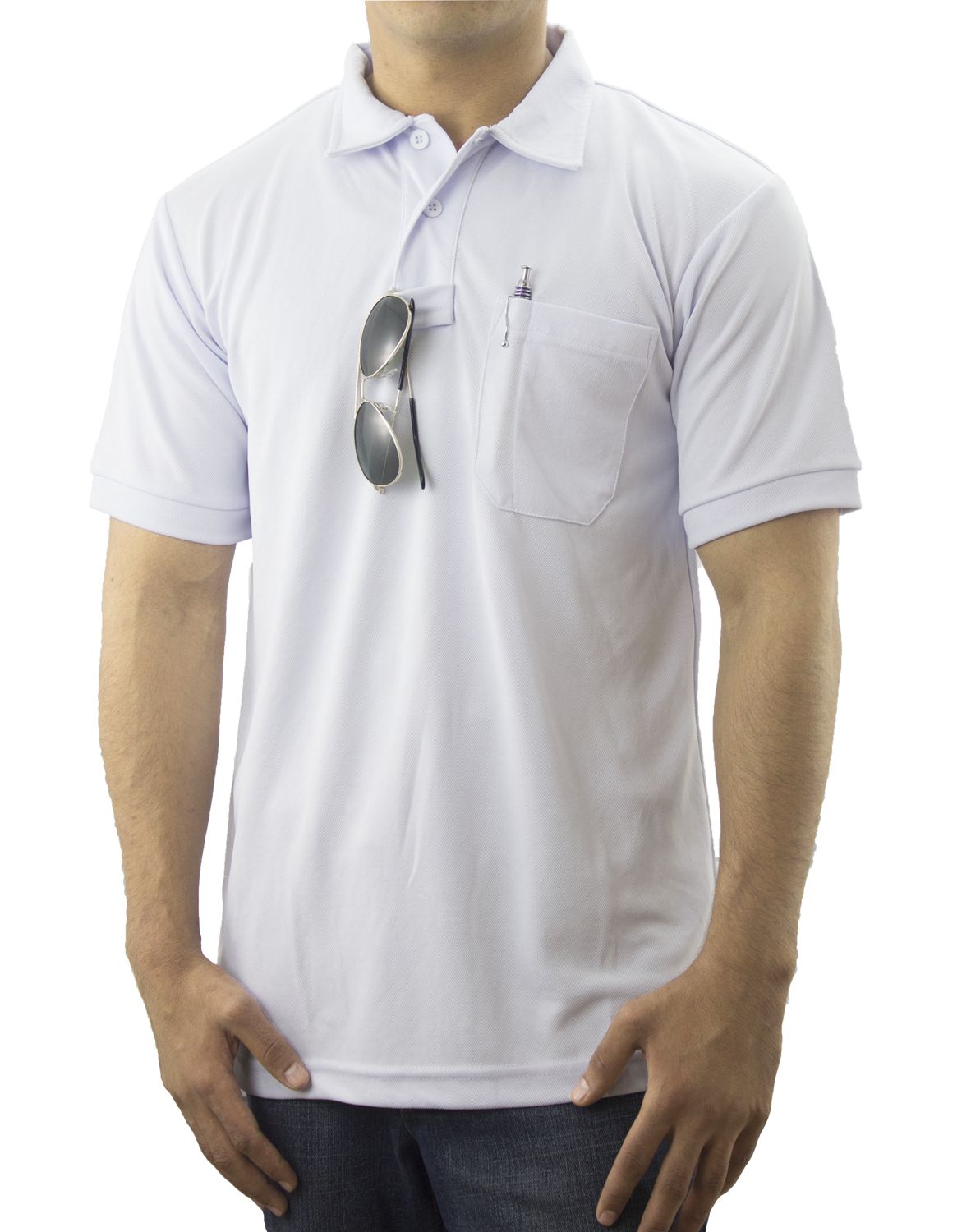 Ryno Gear Men's Polyester Short Sleeve Polo Shirt With Pocket (No ID)