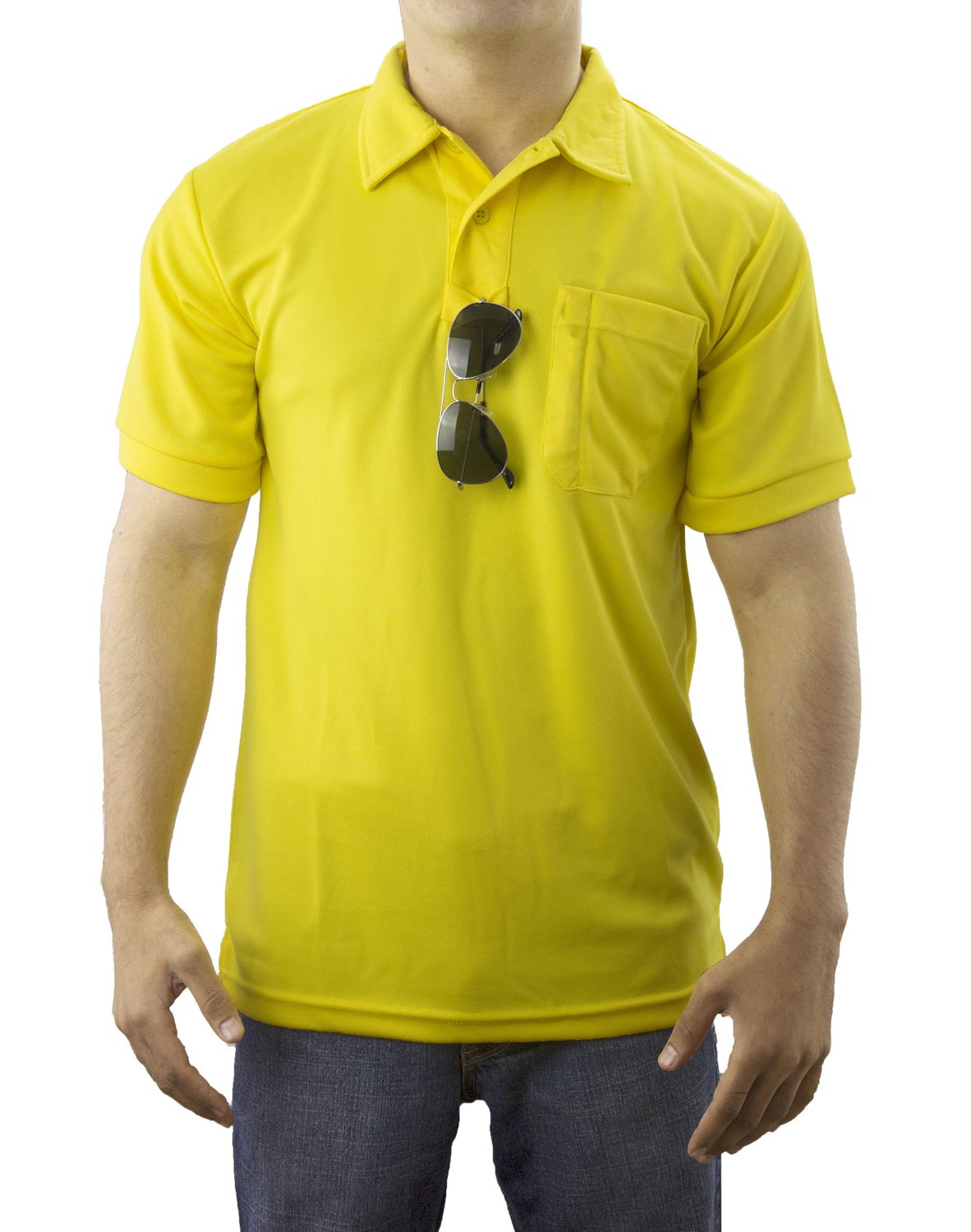Ryno Gear Men's Polyester Short Sleeve Polo Shirt With Pocket (No ID)