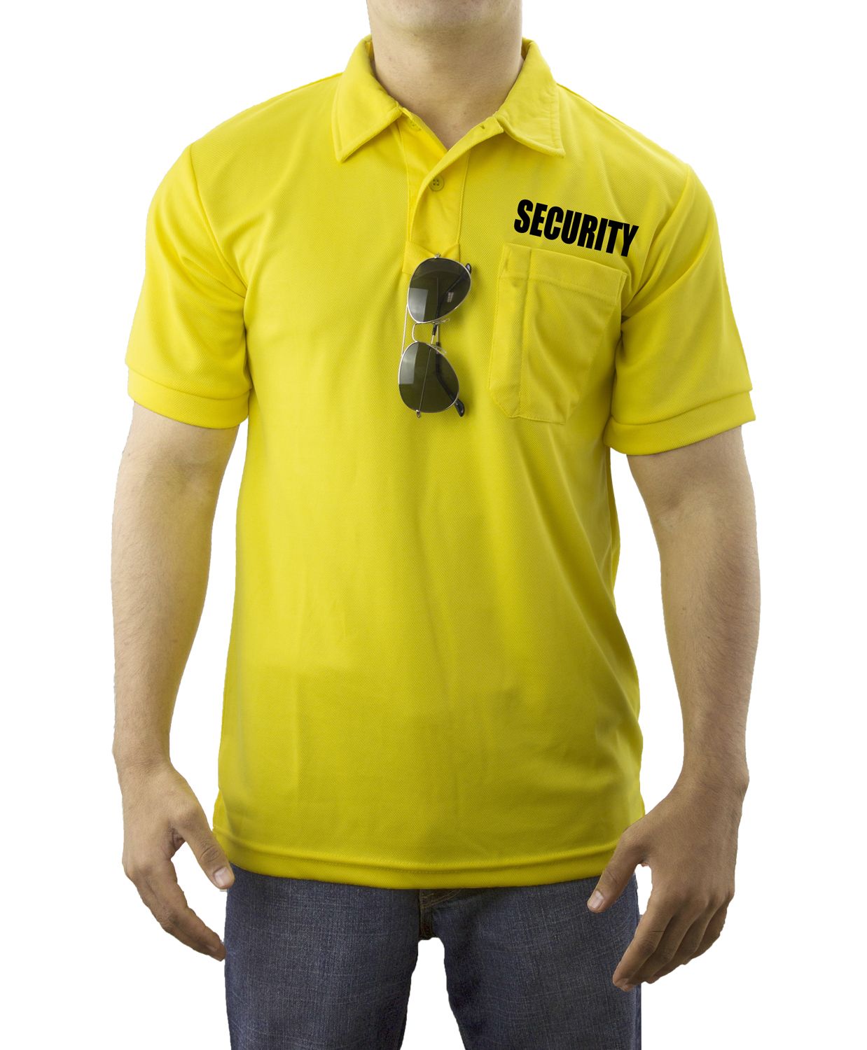 Ryno Gear Men's Polyester Short Sleeve Polo Shirt With Pocket (Security ID)