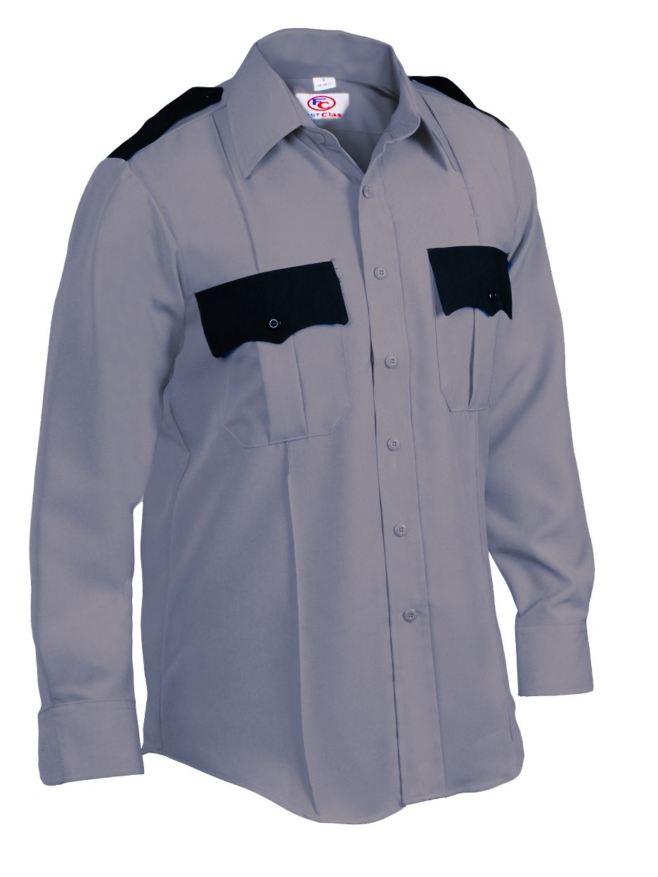 100% Polyester Two Tone Uniform Long Sleeve Shirts
