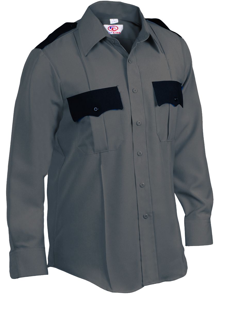 100% Polyester Two Tone Uniform Long Sleeve Shirts