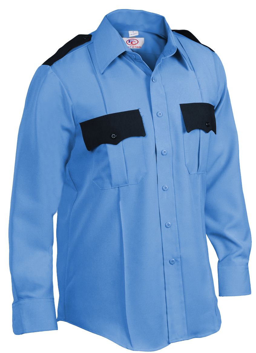 100% Polyester Two Tone Uniform Long Sleeve Shirts