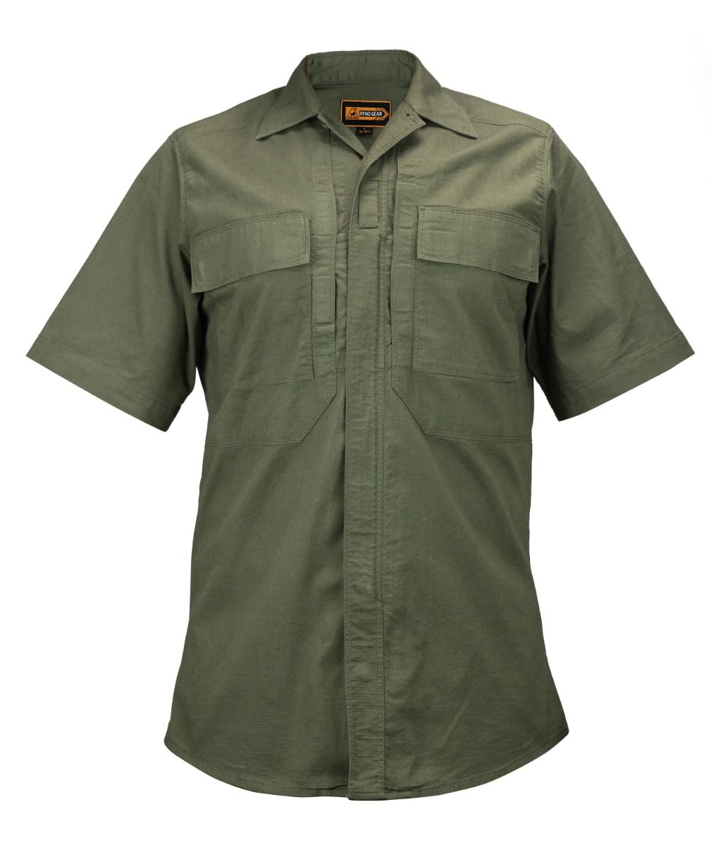 Tactical Poly Cotton Rip-Stop BDU Short Sleeve Zippered Shirt