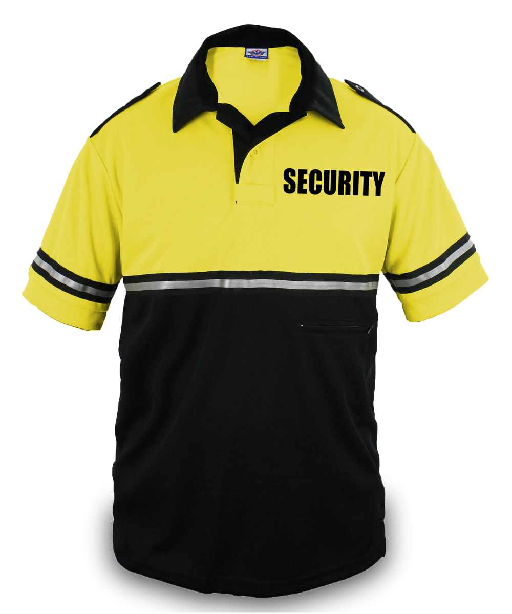 Ryno Gear Two Tone 100% Polyester Security Bike Patrol Short Sleeve Polo Shirt with Zipper Pocket