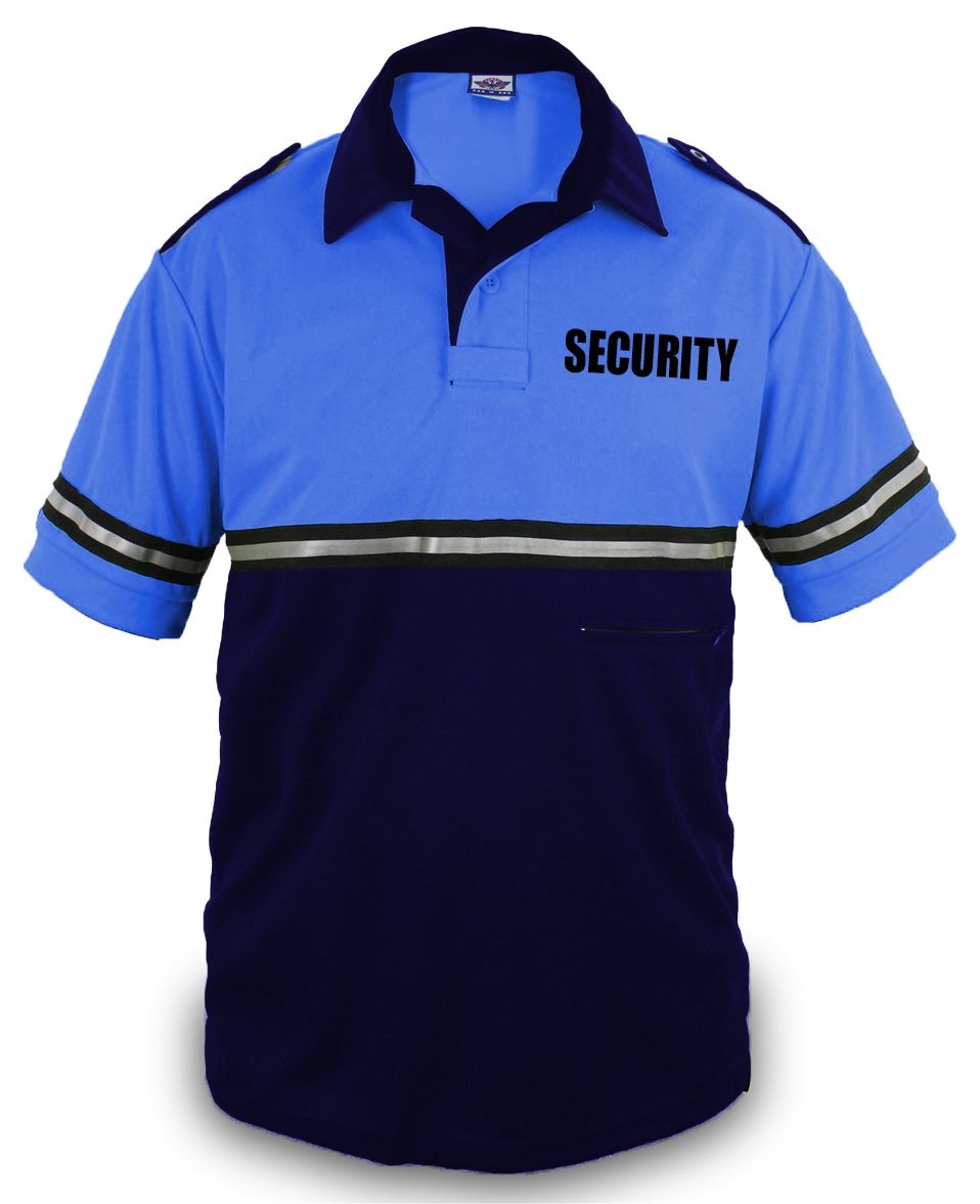 Ryno Gear Two Tone 100% Polyester Security Bike Patrol Short Sleeve Polo Shirt with Zipper Pocket