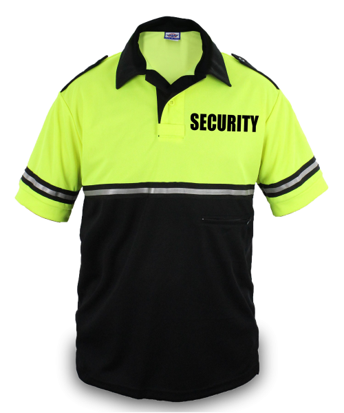 Ryno Gear Two Tone 100% Polyester Security Bike Patrol Short Sleeve Polo Shirt with Zipper Pocket