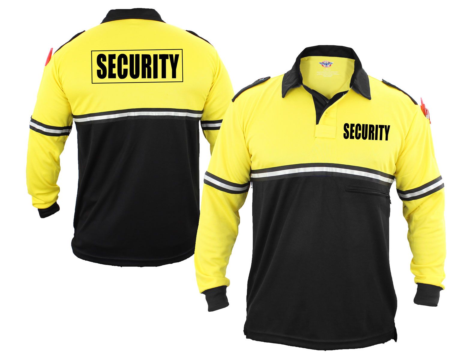 Ryno Gear Two Tone 100% Polyester Police Bike Patrol Long Sleeve Polo Shirt with Zipper Pocket