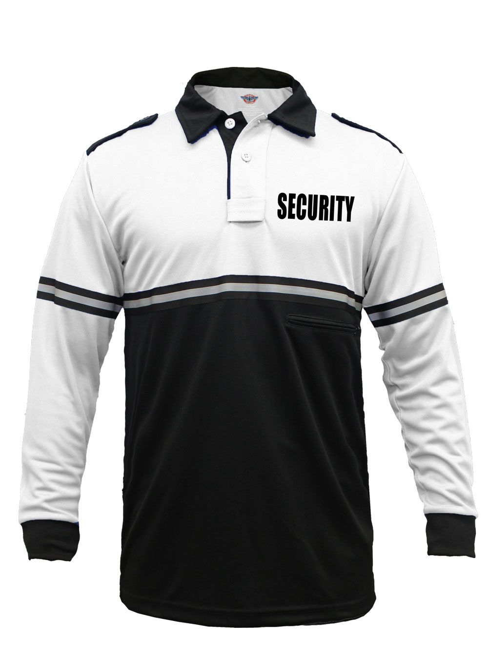 Ryno Gear Two Tone 100% Polyester Police Bike Patrol Long Sleeve Polo Shirt with Zipper Pocket