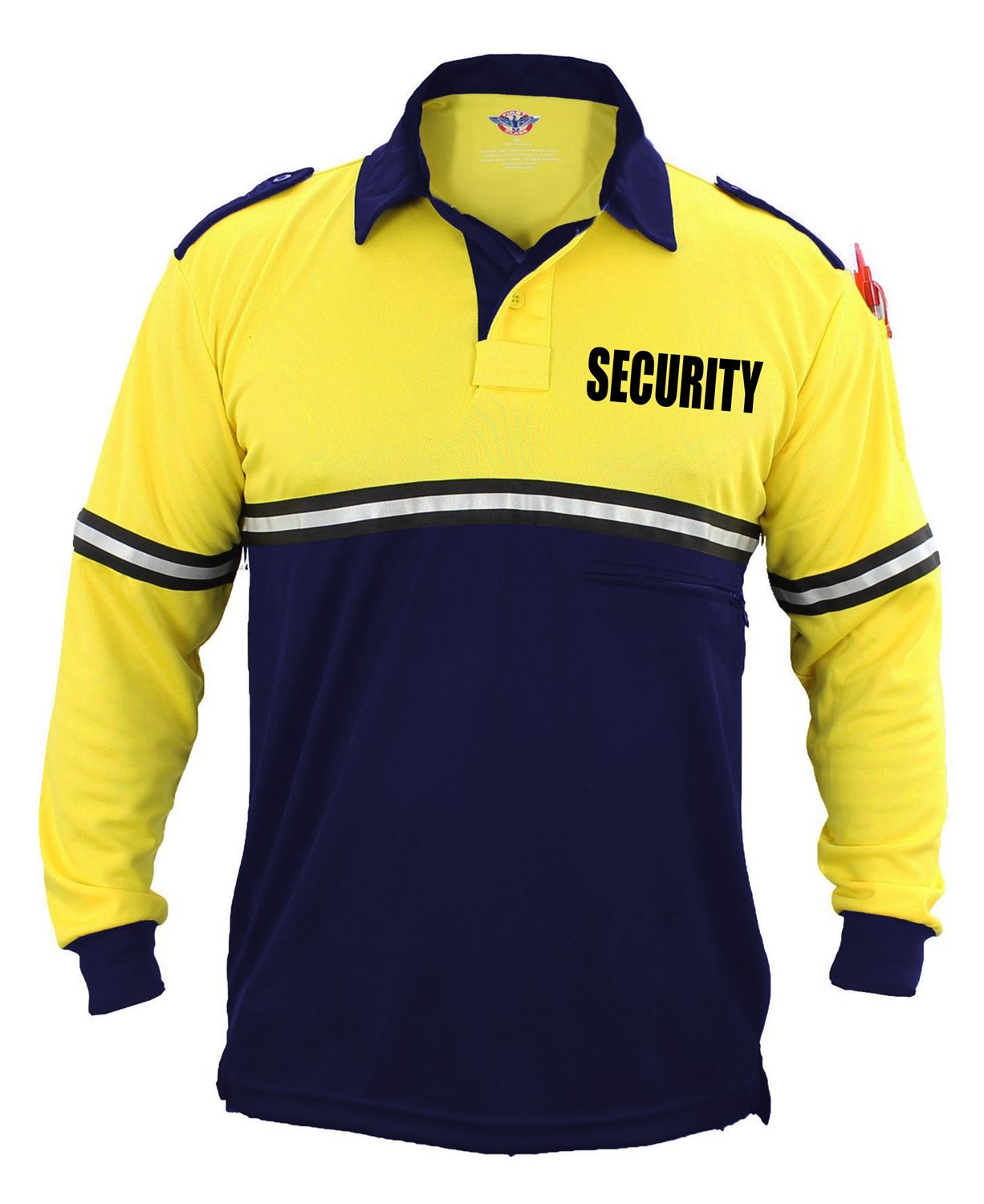 Ryno Gear Two Tone 100% Polyester Police Bike Patrol Long Sleeve Polo Shirt with Zipper Pocket