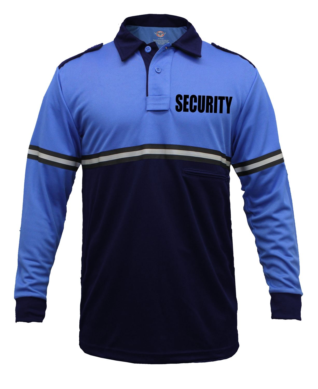 Ryno Gear Two Tone 100% Polyester Police Bike Patrol Long Sleeve Polo Shirt with Zipper Pocket