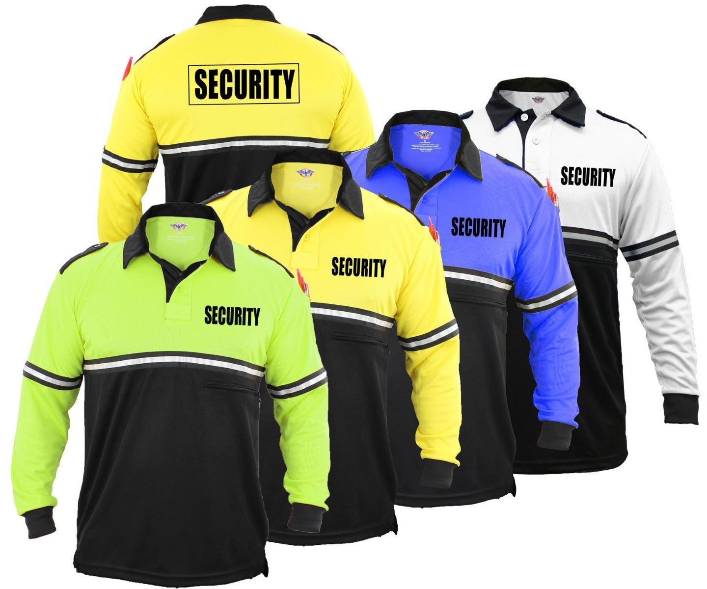 Ryno Gear Two Tone 100% Polyester Police Bike Patrol Long Sleeve Polo Shirt with Zipper Pocket