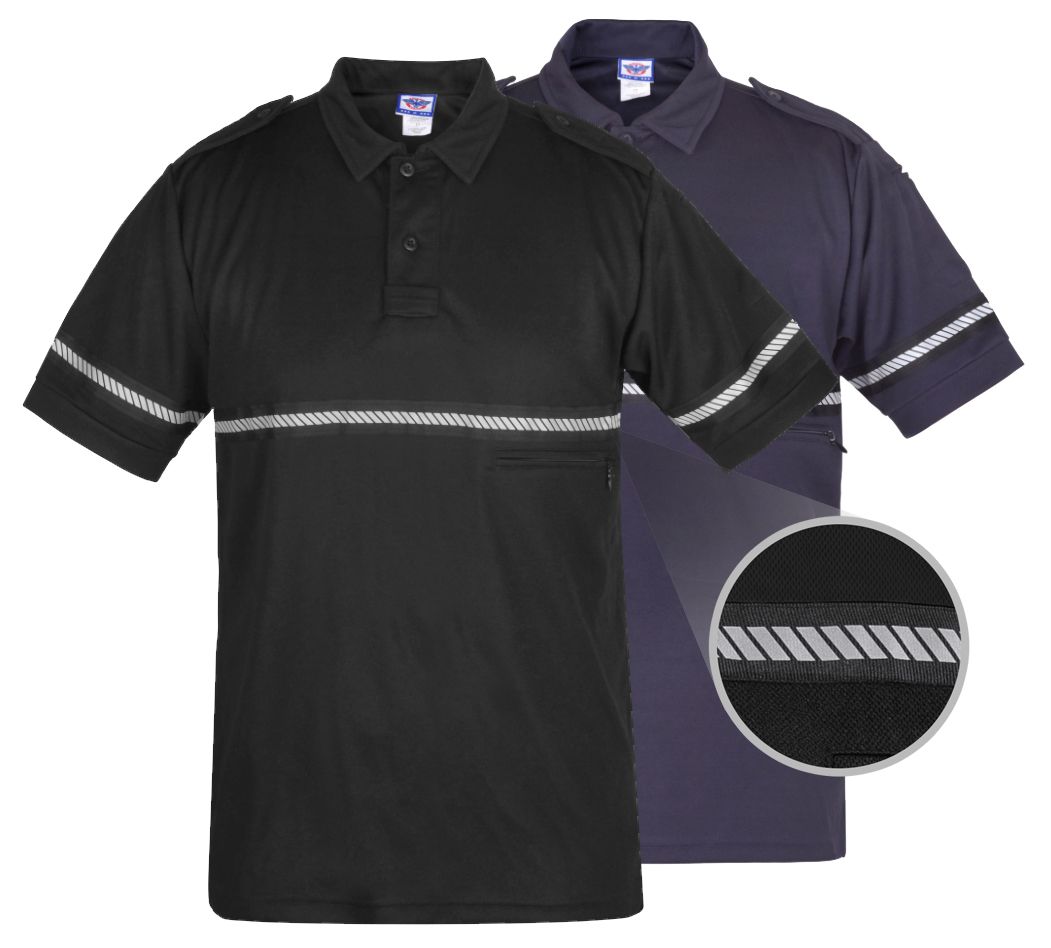 Ryno Gear 100% Polyester Bike Patrol Polo Shirt with Zipper Pocket