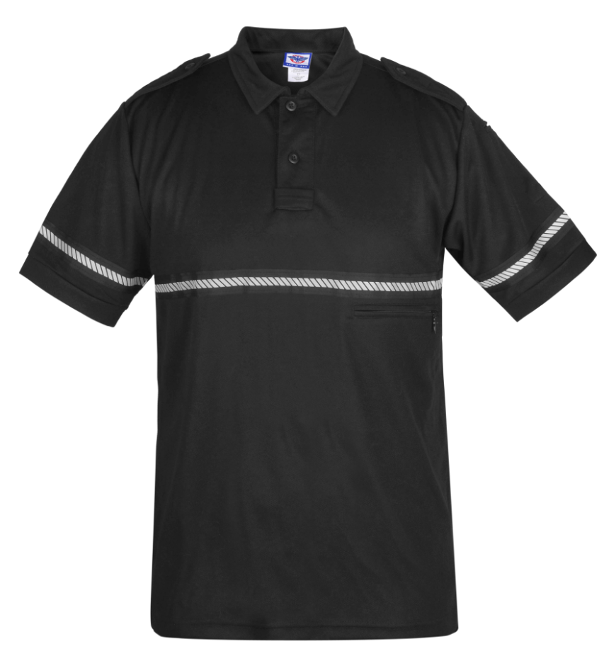 Ryno Gear 100% Polyester Bike Patrol Polo Shirt with Zipper Pocket