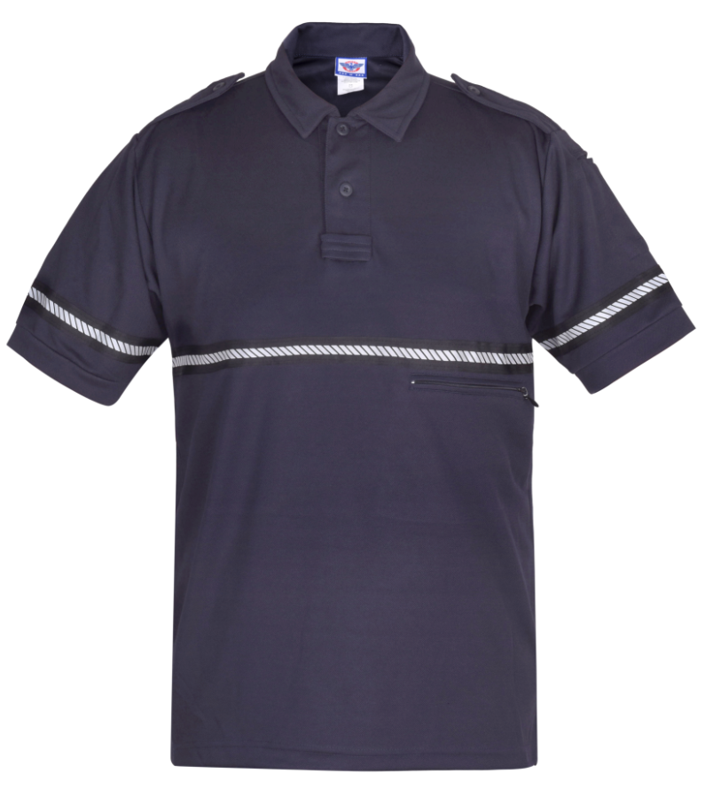 Ryno Gear 100% Polyester Bike Patrol Polo Shirt with Zipper Pocket