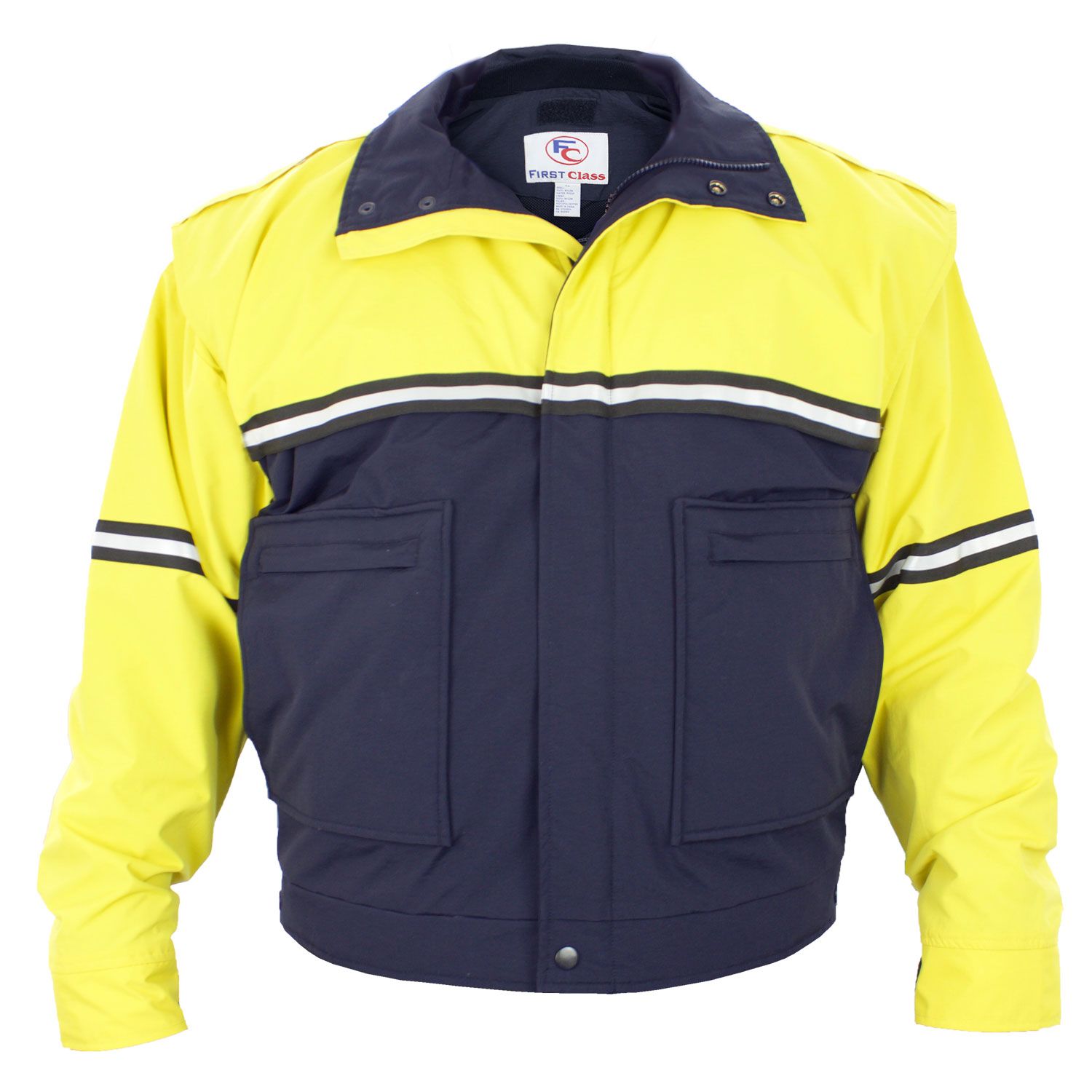 Waterproof Zip-Off Sleeve Bike Patrol Jacket with Removable Liner